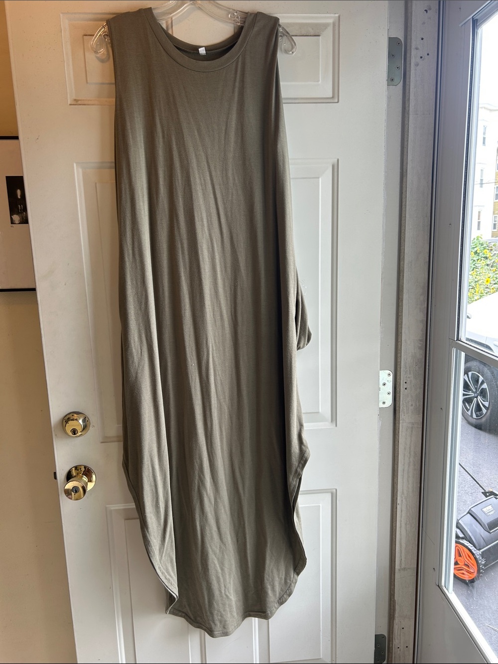 Sleeveless Maxi Dress in Olive Green